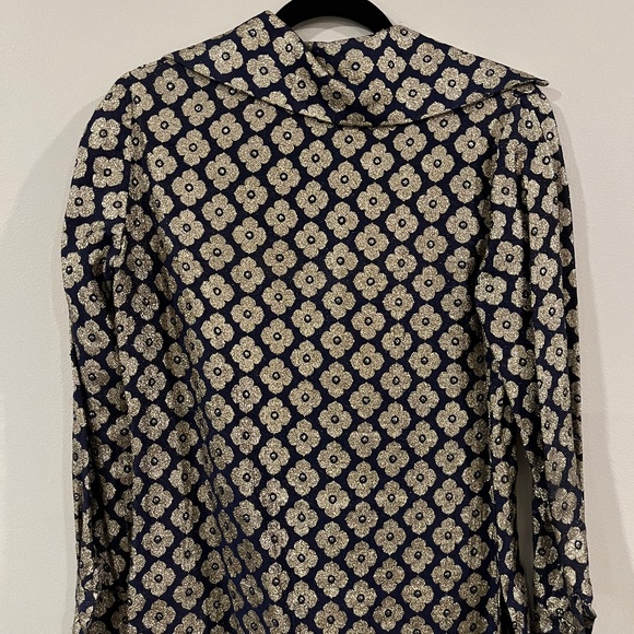 Rare Nelly De Grab Metallic Stylized Blouse with Rhinestone Buttons - Picture 4 of 5